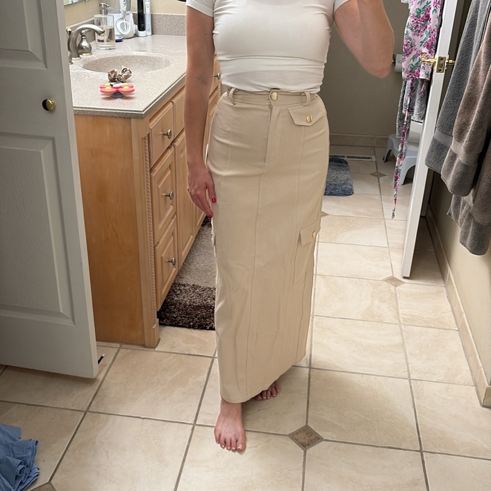 NWT Womens Cargo Maxi Skirt